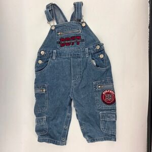 Bugle Boy Vintage Toddler Boys Denim Overalls BB77 Classics Size 12M‎ Blue Cargo